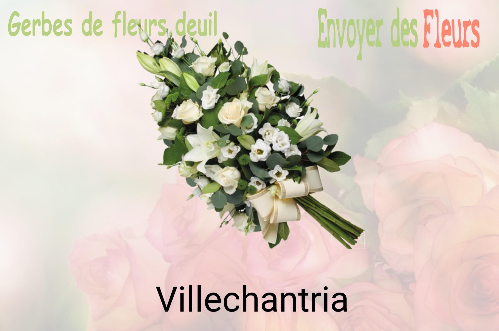 Gerbe de fleurs de deuil livrée à Villechantria